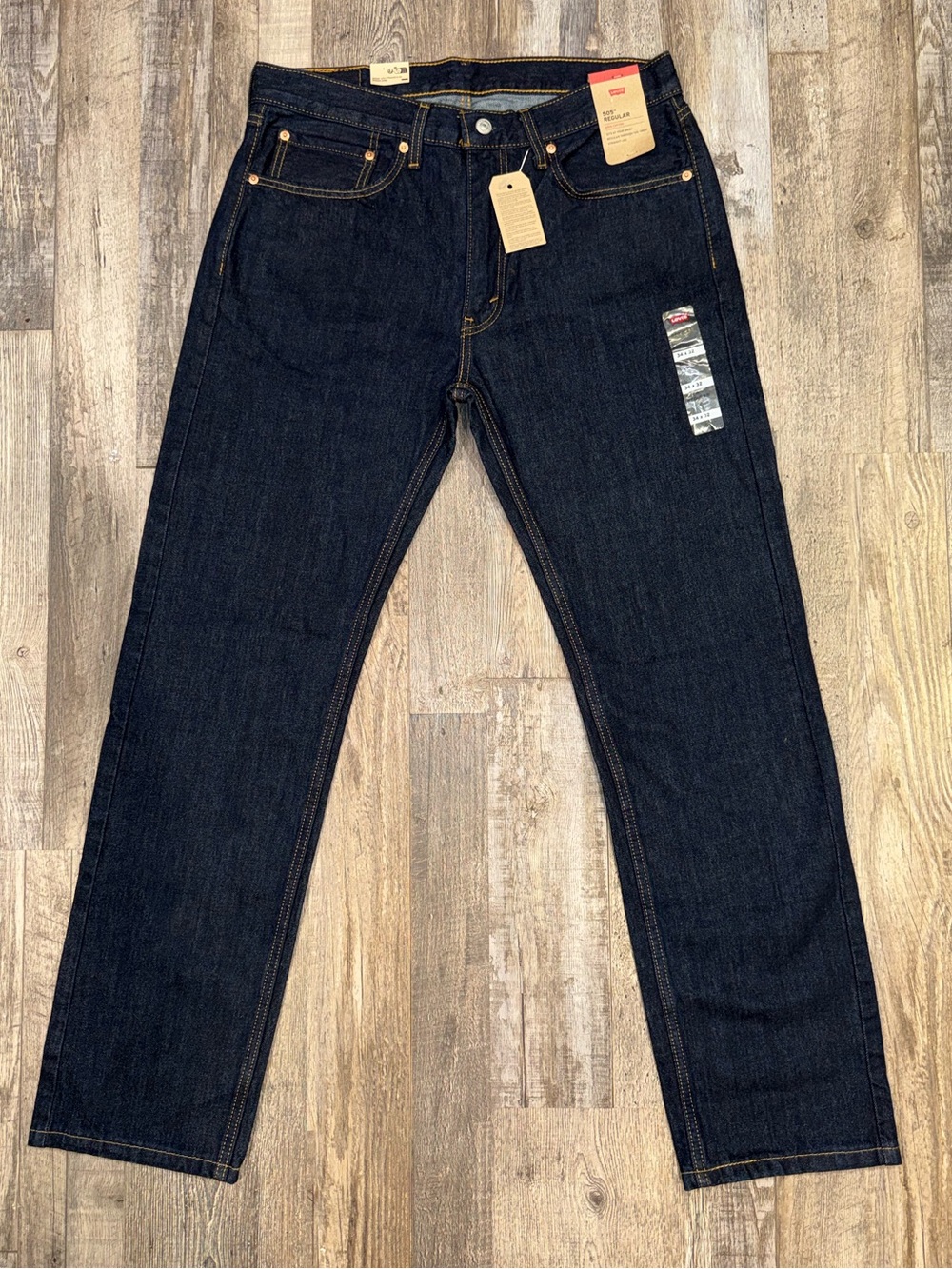 Men's Levi Strauss 505 Regular Fit Dark Indigo Jeans